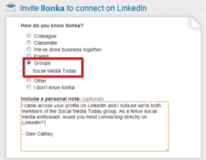 LinkedIn Group connection